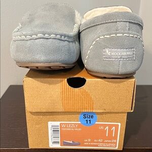 Koolaburra Gray/Blue Moccasin Slippers